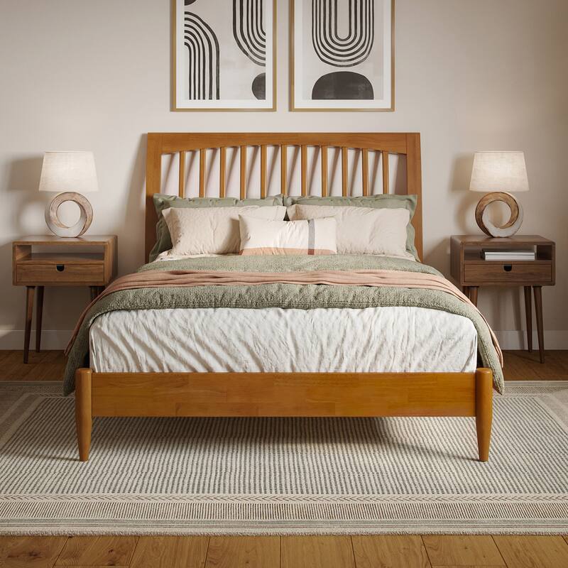 Orleans Solid Wood Low Profile Sleigh Platform Bed