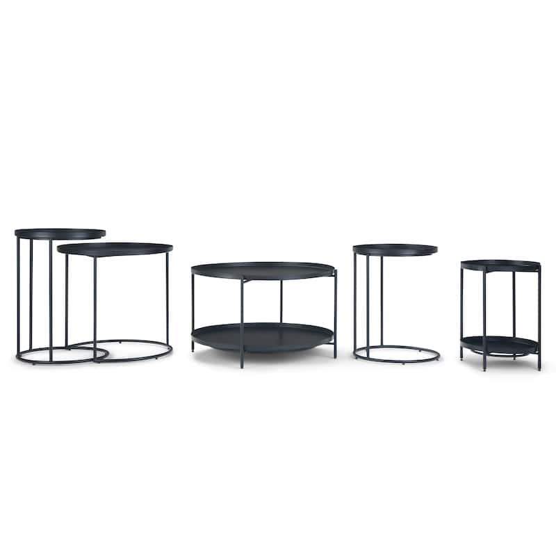 WYNDENHALL Lipton Industrial 17 inch Wide Metal End Table - 16.9"w x 16.9" d x 22.2" h