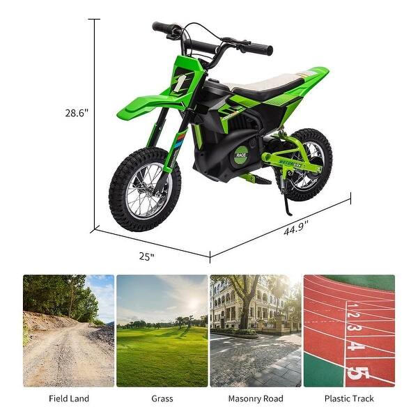 dimension image slide 2 of 3, 24V Kids Electric Motorcycle with Fast Speed, Leather Seat