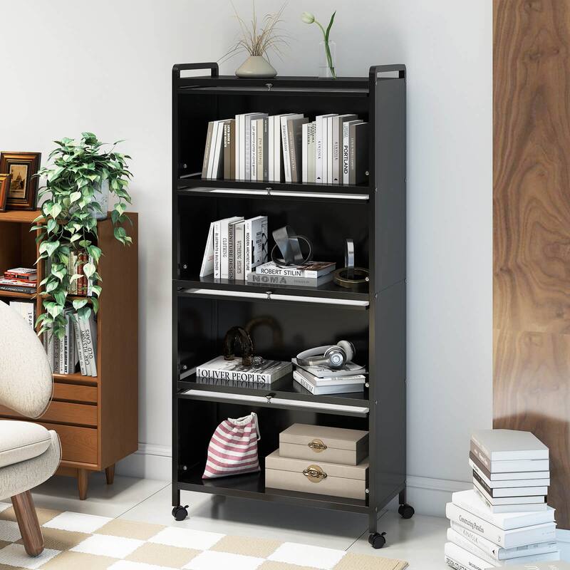 Costway 4-Tier Storage Cabinet with Door Freestanding Bathroom Cabinet - See Details