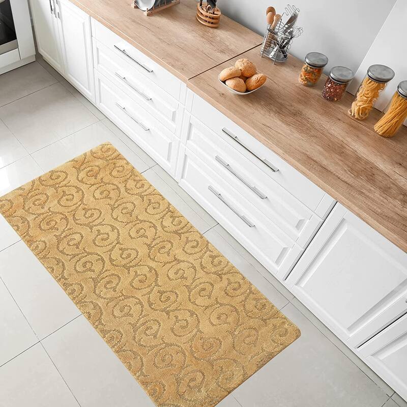 Machine Washable Kitchen & Bathroom Mat, Slip Resistant Backing