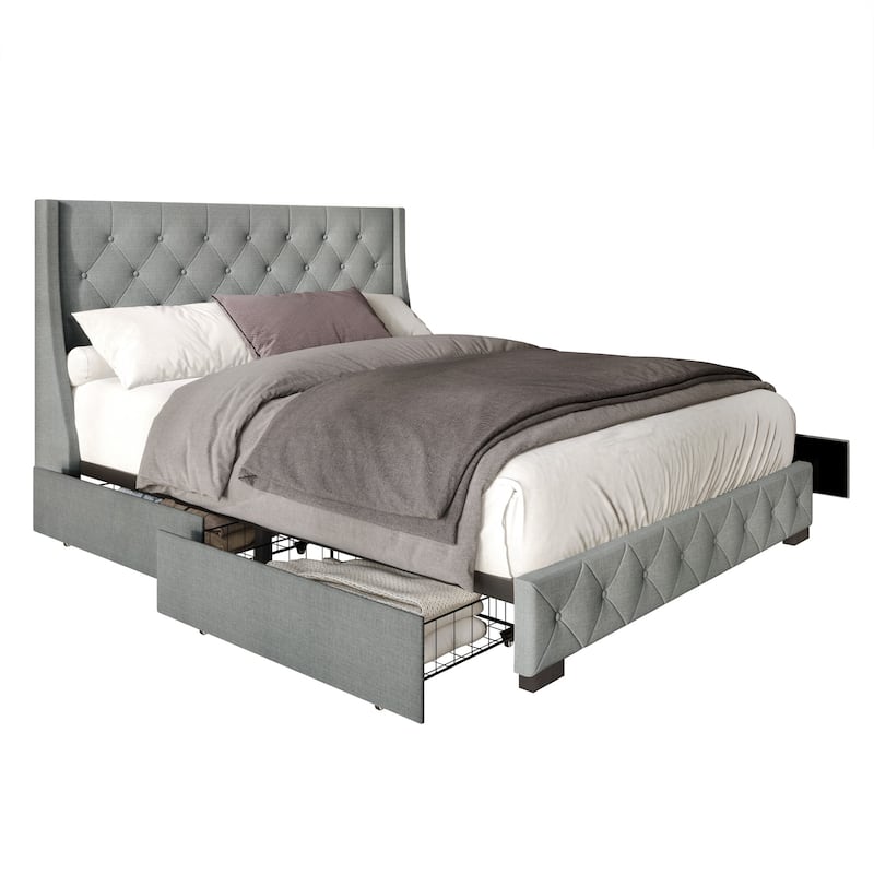 Olympia Tufted Upholstered Storage Platform Bed