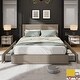 preview thumbnail 24 of 29, Platform Bed with Channel Tufted Corduroy Headboard and 4 Storage Drawers