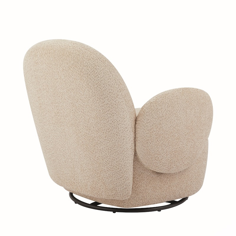 Fabric Swivel Accent Chair With Metal Legs