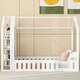preview thumbnail 51 of 62, Floor Bed House Bed Fence-shaped Guardrail Frame Creativity House Bed with Fence and Detachable Storage Shelves