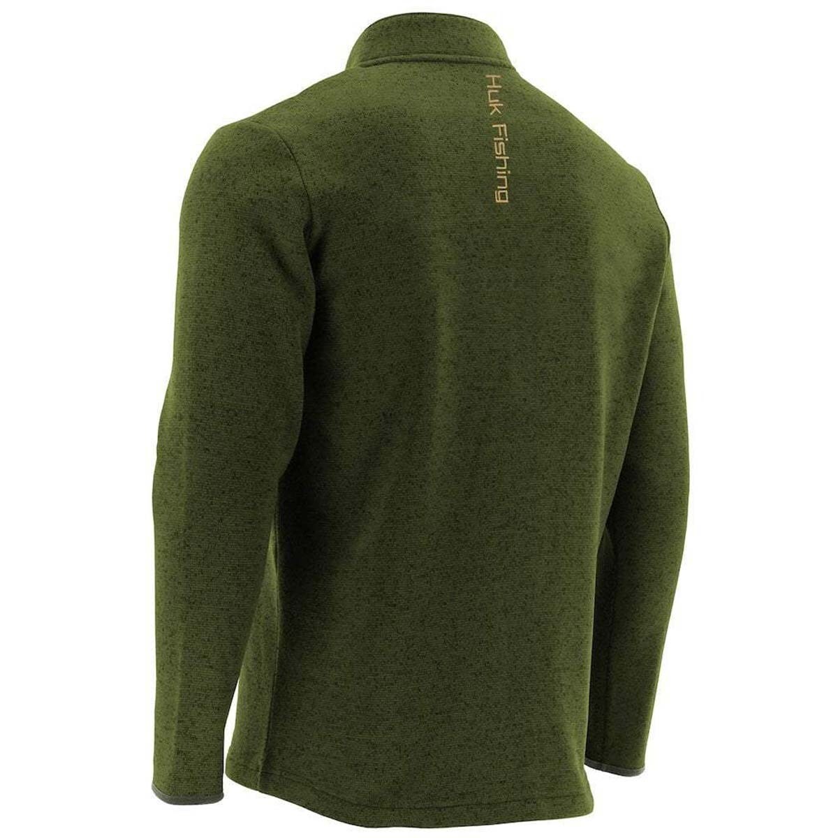 Shop Huk Men S Channel Military Olive Drab Size Medium 1 4 Zip Sweater Overstock 27466310