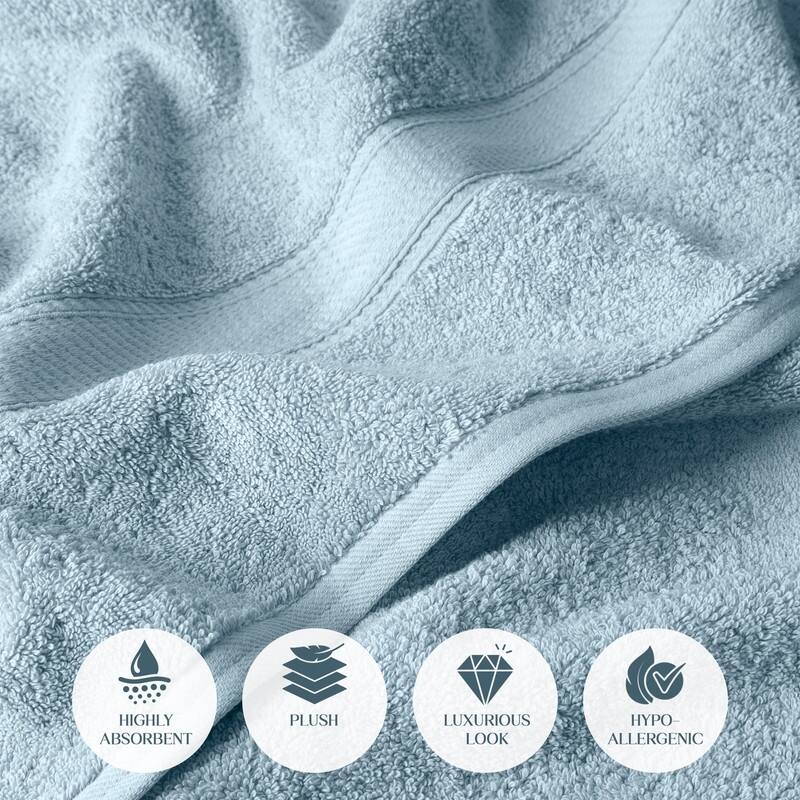 Superior Egyptian Cotton 6 Piece Towel Set Ultra Plush & Absorbent Bath, Hand & Face Towels, Heavyweight Spa Quality