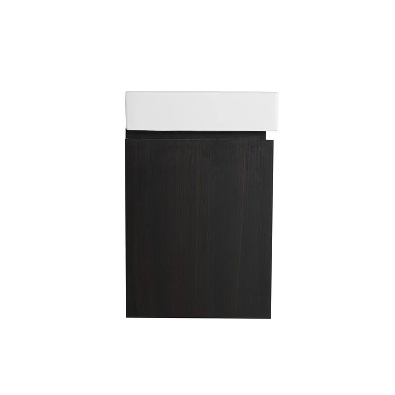 24 in. W x 14 in. D x 21 in. H Single Sink Wall Mounted Bath Vanity with White Ceramic Top - 24" x 14"