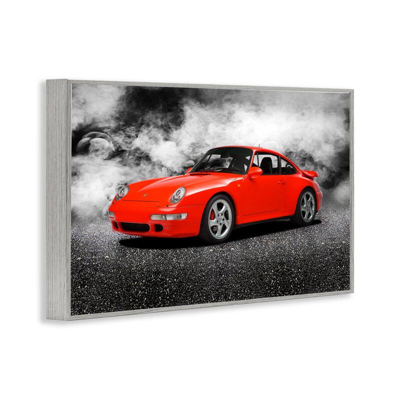 Stupell Bold Red Sports Car Framed Giclee Art Design By Mark Rogan