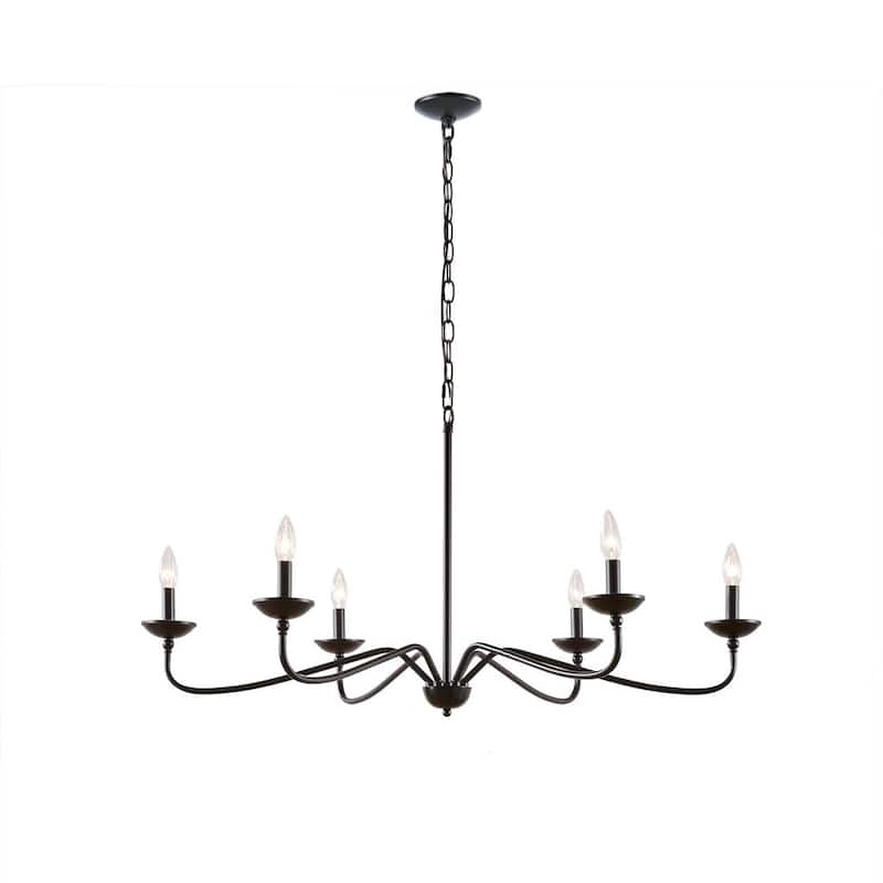 6-Light Farmhouse Metal Chandelier