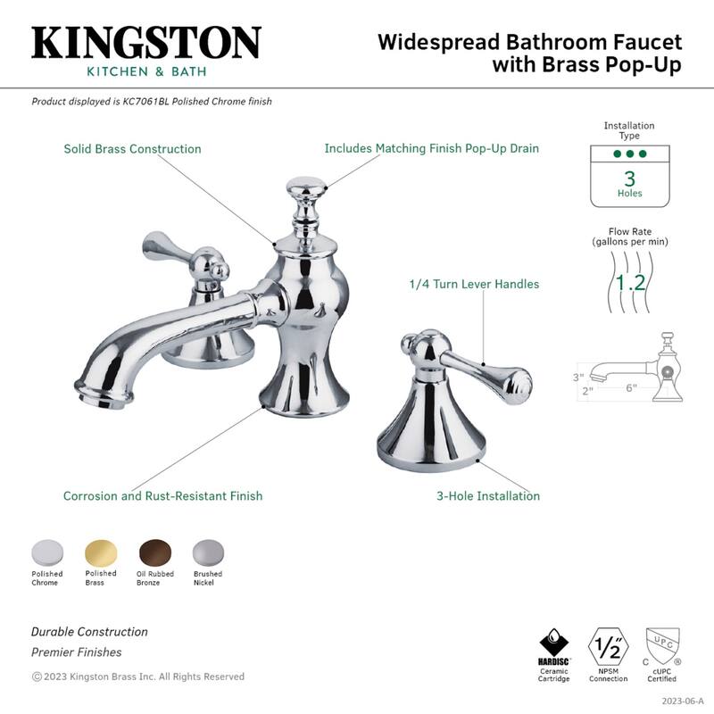 Country Lever Widespread Bathroom Faucet