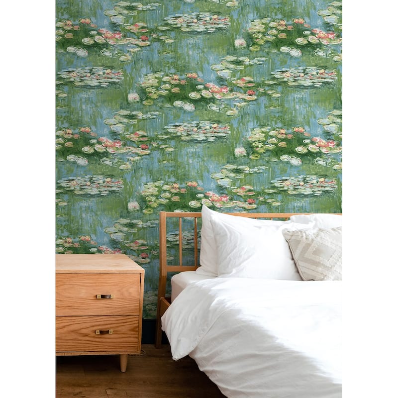 NextWall Lily Pond Peel and Stick Wallpaper