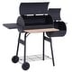 preview thumbnail 8 of 6, Outsunny Steel Portable Backyard Charcoal BBQ Grill and Offset Smoker - N/A