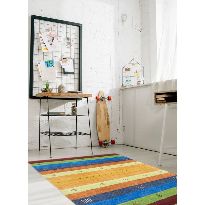 ECARPETGALLERY Hand Loomed Kashkuli Gabbeh Copper Wool Rug - 3'11 x 5'8