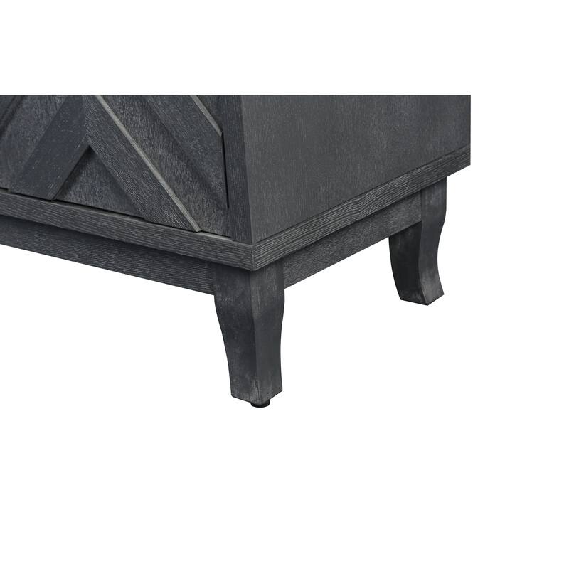 4-Door Lacquered Buffet Cabinet with Adjustable Shelves for Entryway & Living Room Storage Solutions