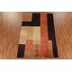 preview thumbnail 3 of 18, Vegetable Dye Gabbeh Modern Area Rug Handmade Wool Carpet - 6'7" x 9'7"