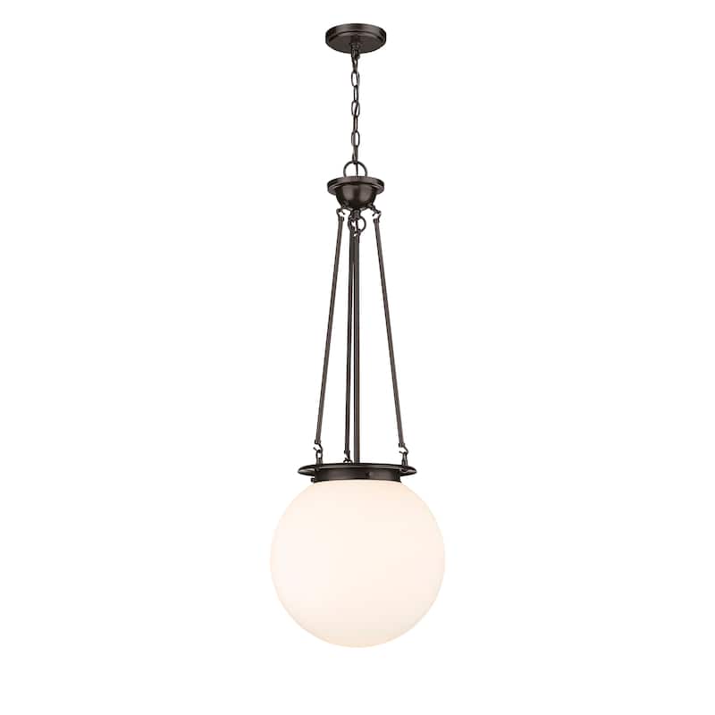 Innovations Lighting Beacon - 1 Light 14" Pendant - Matte White/Oiled Brass