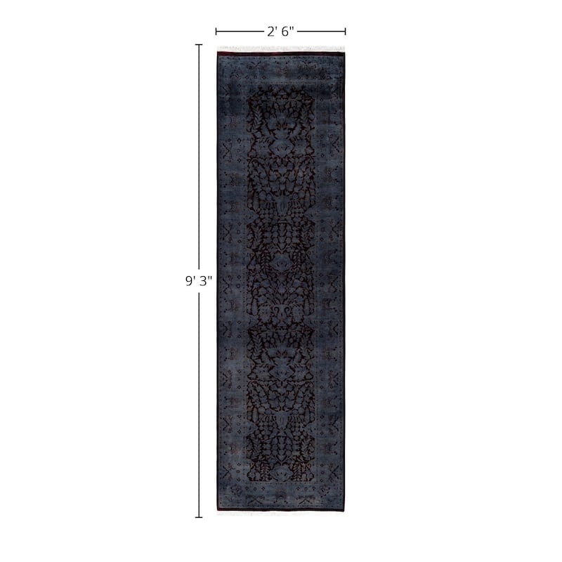 Overdyed One-of-a-Kind Hand-Knotted Area Rug - Gray - 2' 6" x 9' 3"