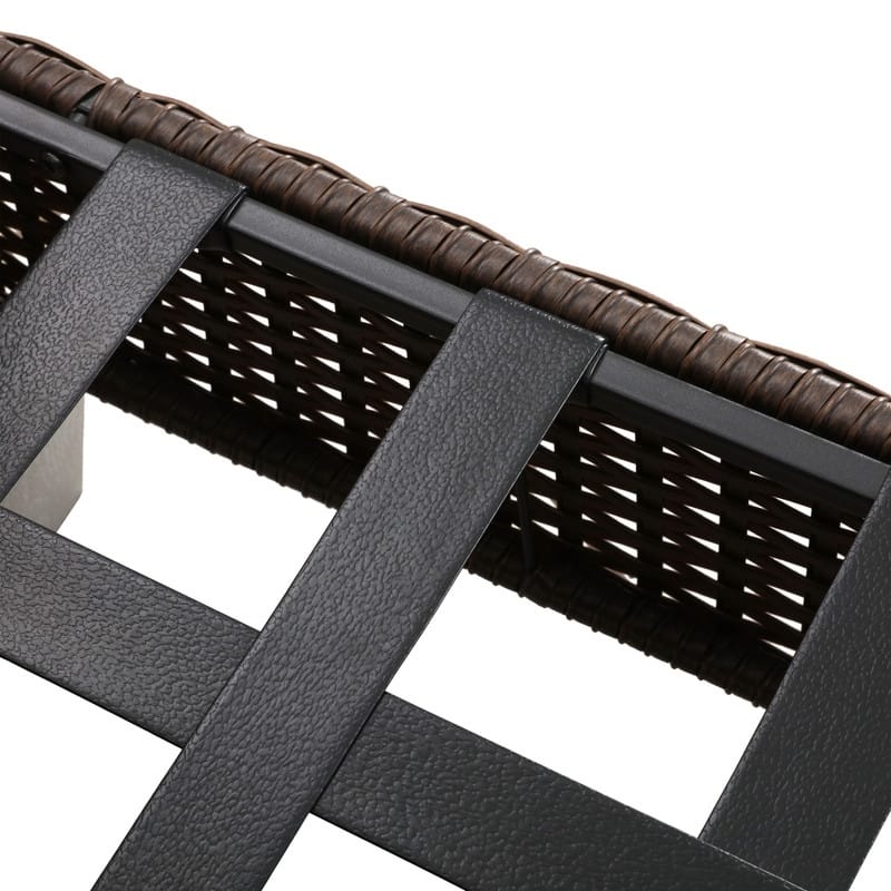 Patio Festival Outdoor Wicker Ottoman with Cushion