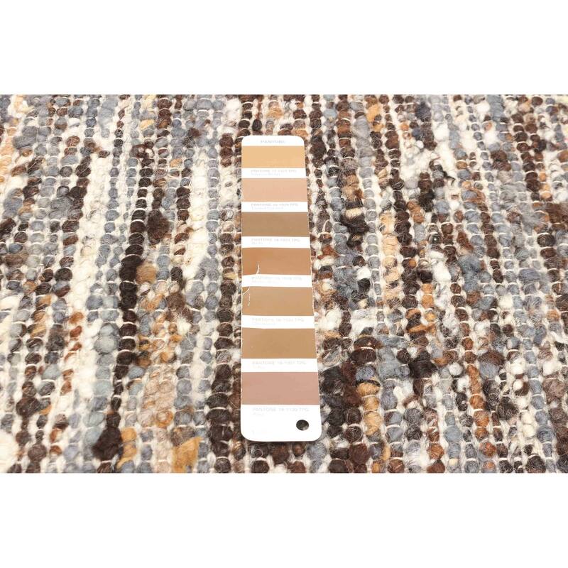 ECARPETGALLERY Braid weave Sienna Brown Wool Rug - 6'1 x 9'1