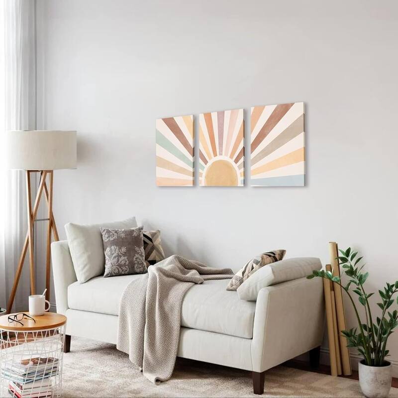 Canvas Wall Art Rainbow Sun Rising