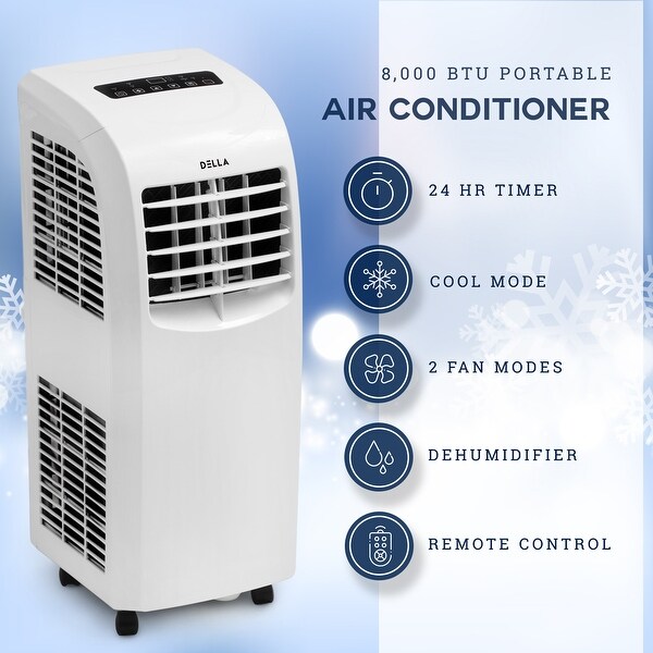 Shop DELLA 8000 BTU Portable Air Conditioner Fan 70 Pint Day