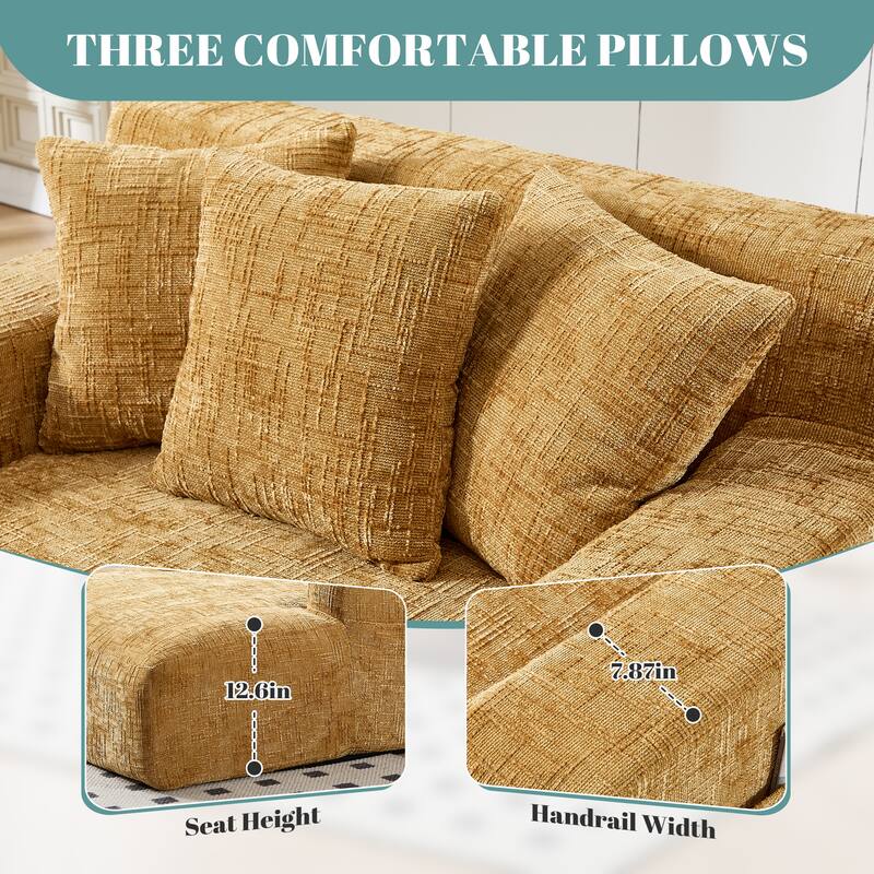 Futon Sofa Bed,3-in-1 Multi-Functional Corduroy Sleeper Couch Pull-Out Bed,Adjustable Backrest and Pillows,Convertible Sofa Bed