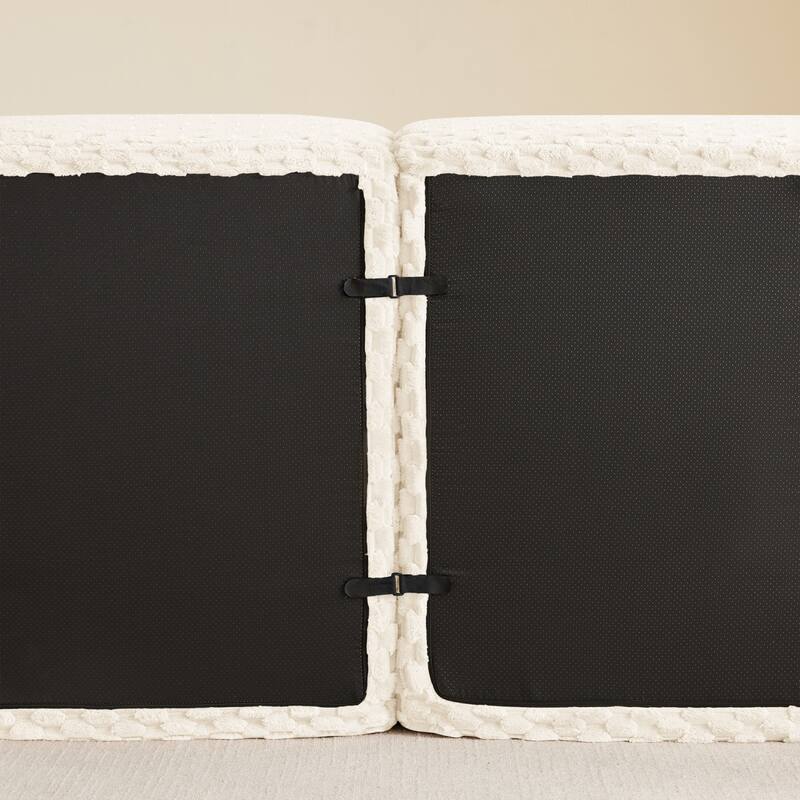 146" Modern U-Shaped Flannelette Boneless Modular Sectional Sofa with Ottoman