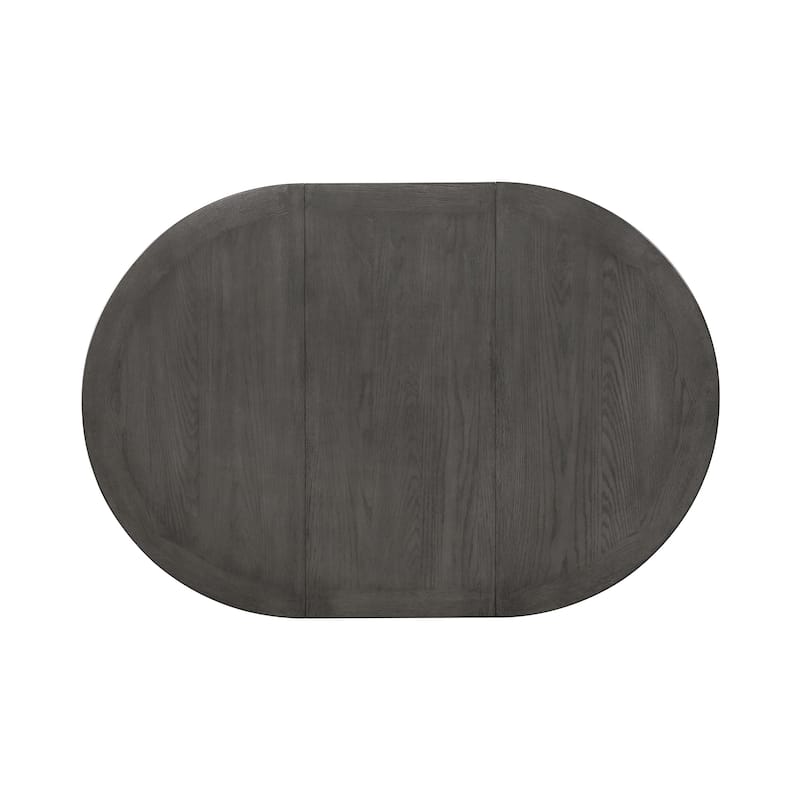 Ingall Medium Grey and Black 7-piece Dining Set with Removable Leaf