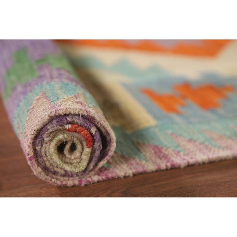 Southwestern Kilim Rug Flatweave Wool Foyer Carpet - 3'3"x 5'1"