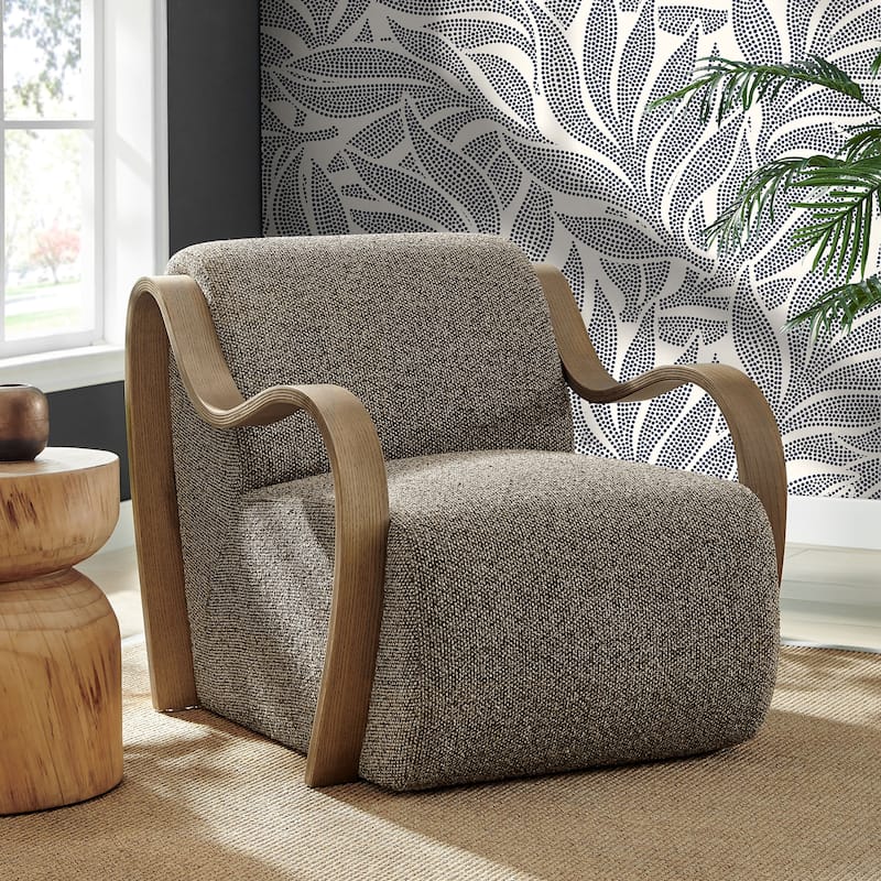 Atrium Lattice Boucle Accent Armchair - Earth