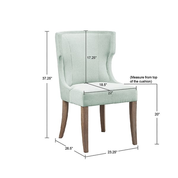 dimension image slide 3 of 3, Madison Park Fillmore Upholstered Wingback Dining Chair