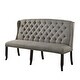 preview thumbnail 7 of 10, Furniture of America Tays Linen Tufted Fabric Wingback Loveseat Bench