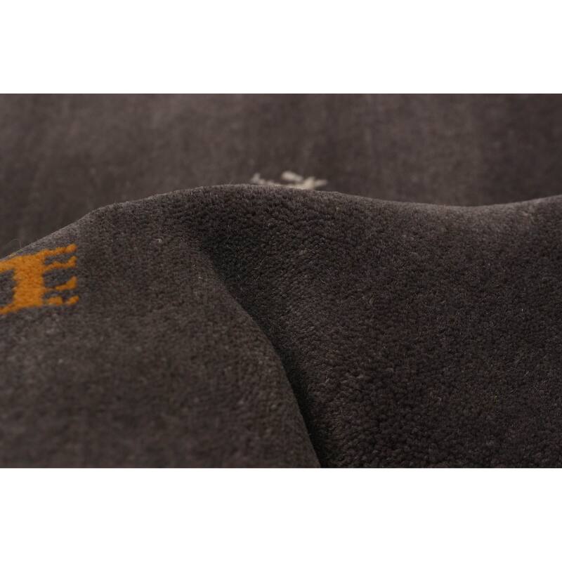 Kashkuli Gabbeh Grey Rug 8'4" x 8'1" - 8'4 x 8'1