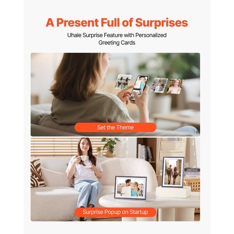 10.1 Inch Digital Picture Frame with WiFi and 32GB Storage