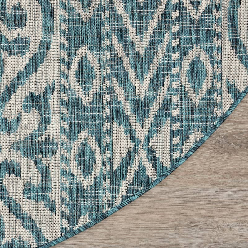 Sevita Sadie Ikat Striped Durable Performance Indoor/Outdoor Area Rug