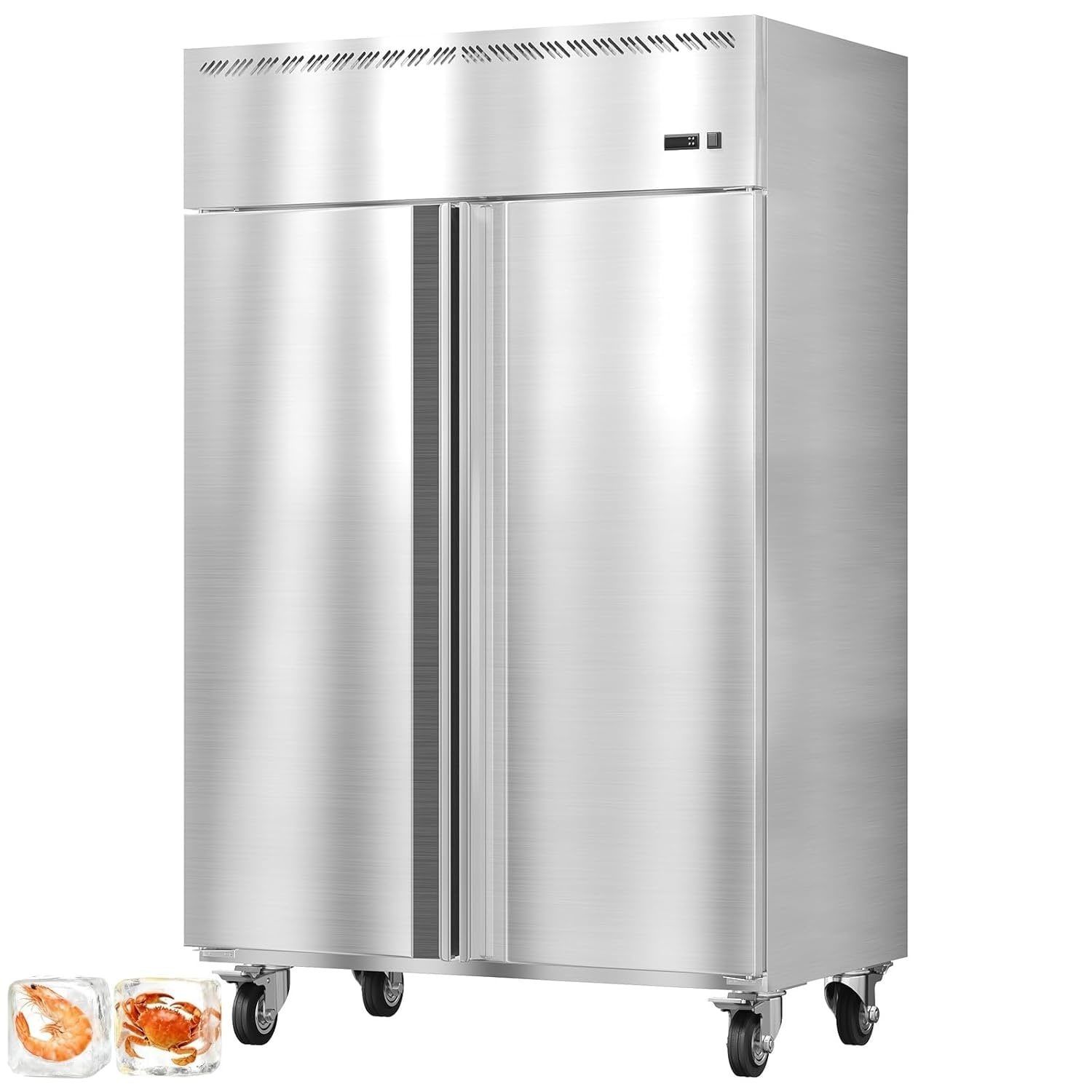 Mini Fridge with Freezer, Compact Refrigerator with Adjustable Temperature and Removable Shelves