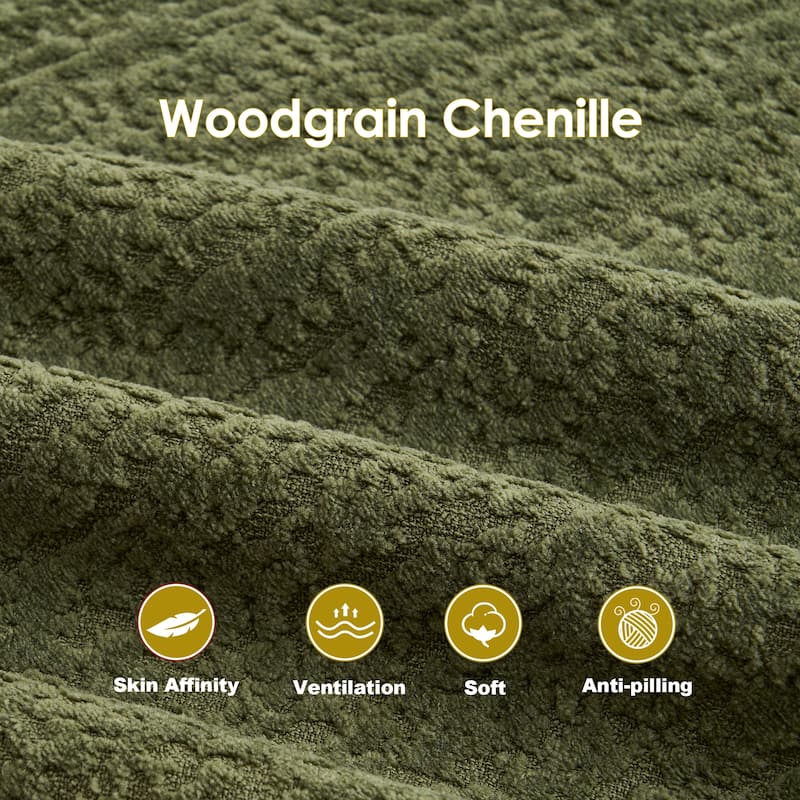 Modern 2-in-1 2-Seater Sofa Folding Sofa Bed with 4 Pillows, Chenille Fabric, for Apartment Living Rooms, Green