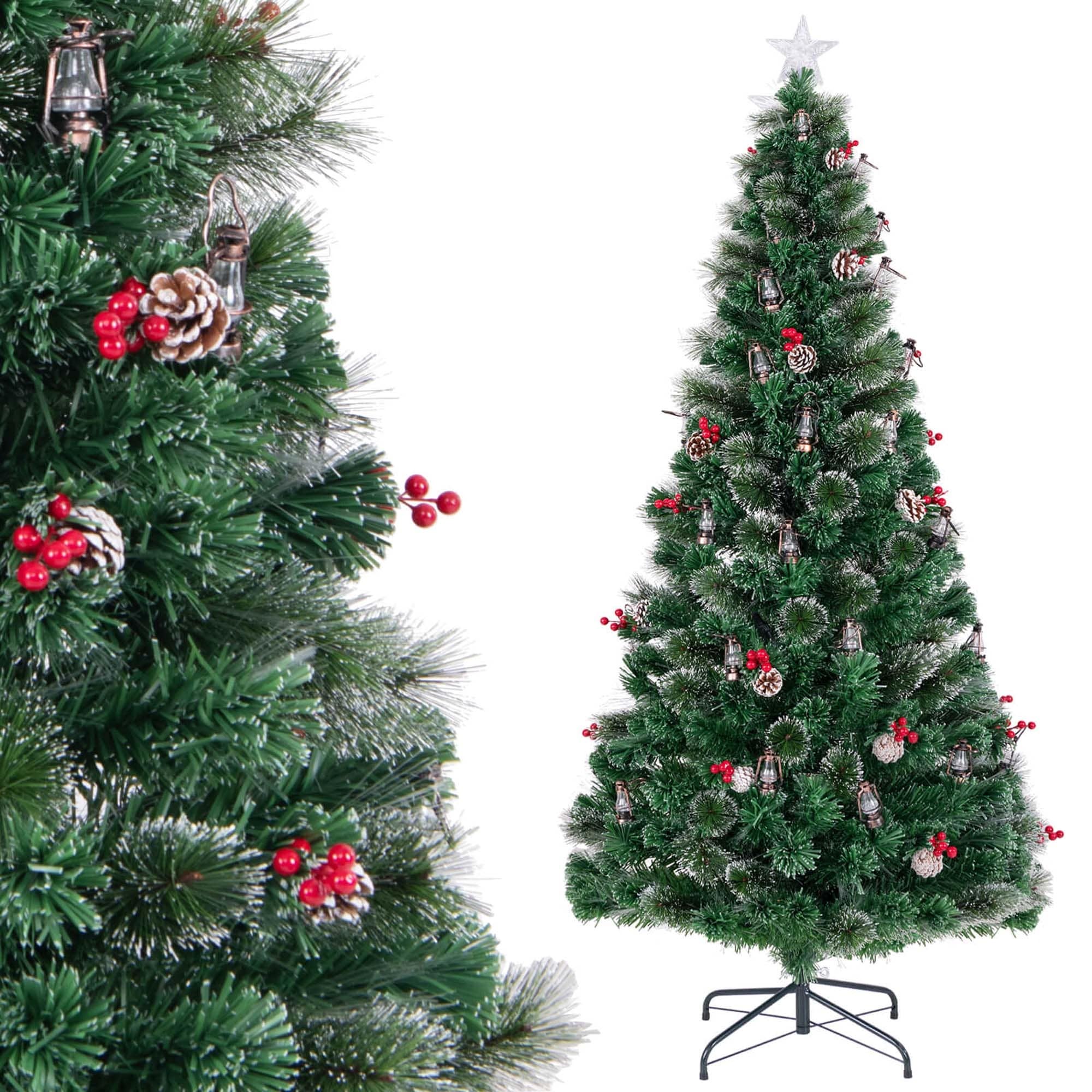 Costway 5/6/7 FT Christmas Tree Artificial Xmas Tree with 8