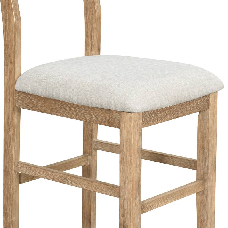 Counter Height 5-Piece Dining Table Set with Rectangular Dining Table and 4 Dining Chairs for Small Space Restaurant Bistro