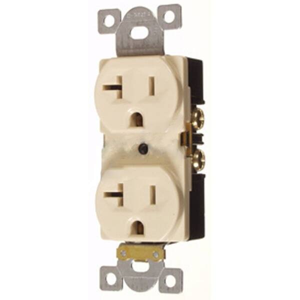 Rectangular Receptacle 20 AMP Rectangle Ivory Electrical Receptacle Plastic-Aluminum American ...