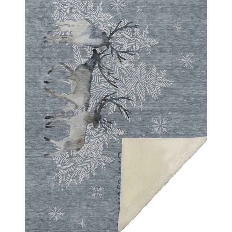 Premium Machine Washable ASB213 Merry Christmas Sherpa Throw Blanket
