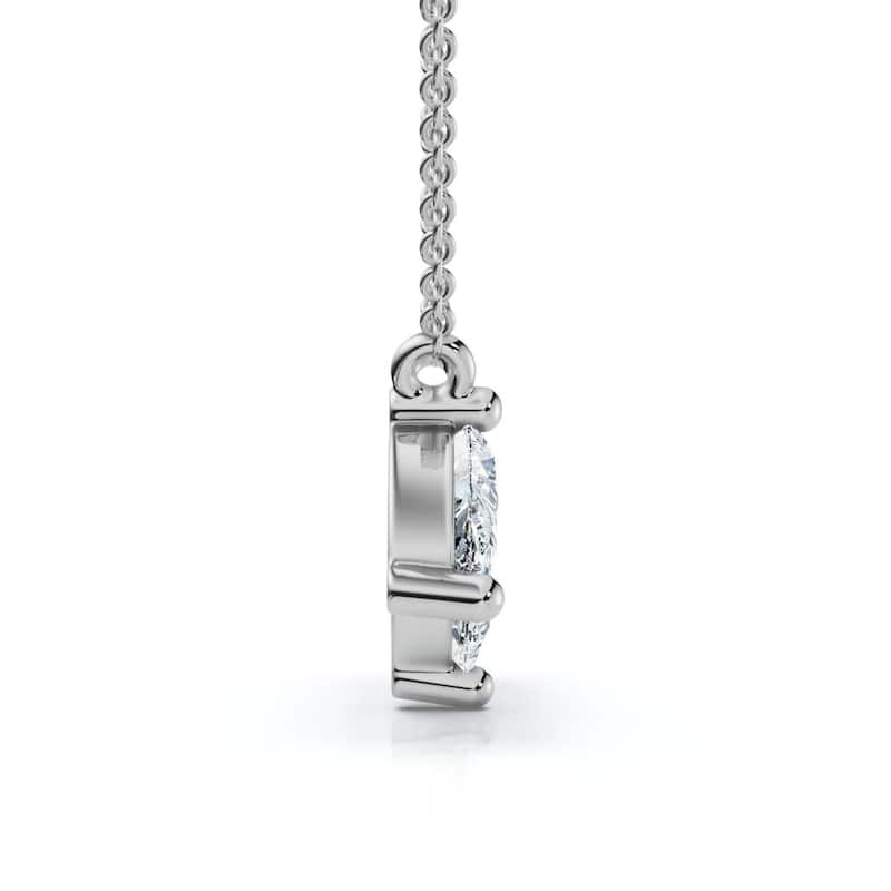 1/2Ct Trio Pear Shape Diamond 18" Necklace Gold Pendant