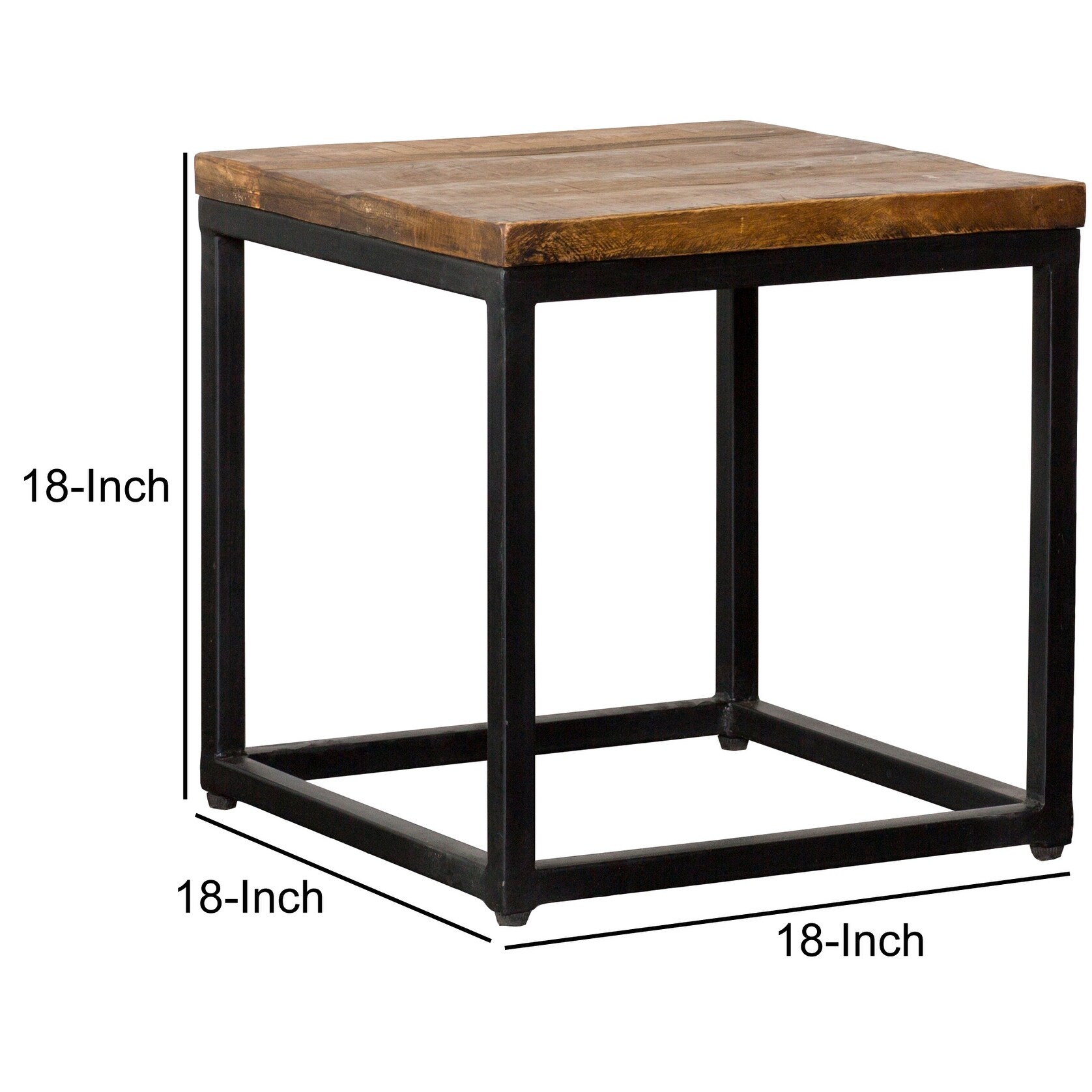 Industrial Style Mango Wood Side Table With Iron Open Base Black And Brown Overstock 31291732 Sustainably harvested natural mango wood with steel legs finish: industrial style mango wood side table with iron open base black and brown