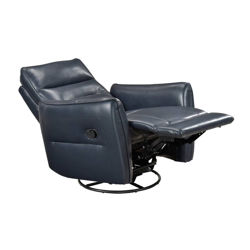 Esther 36" Leather Swivel Glider Recliner - Pull-Handle Motion