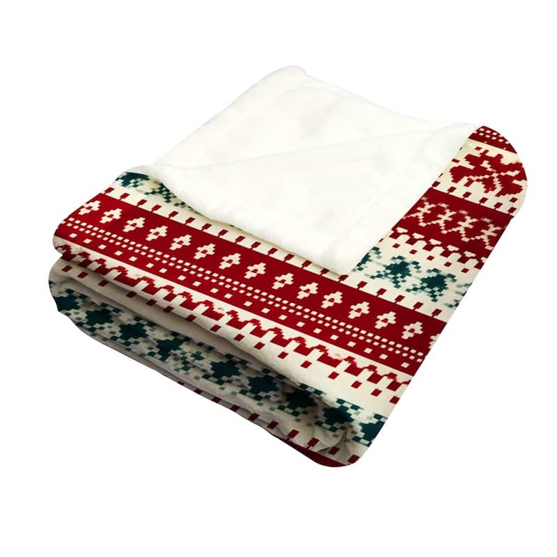 Christmas Striped Flannel Fleece Throw Blanket — Soft Holiday Blanket