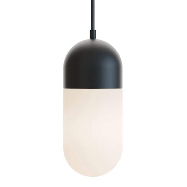 AFX IRVP05LAJUD Irvine 5" Wide LED Mini Pendant with Frosted Glass - Black