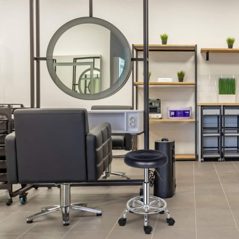 Round Stool with Lines Rotation Bar Stool - 13 x 13 x 24