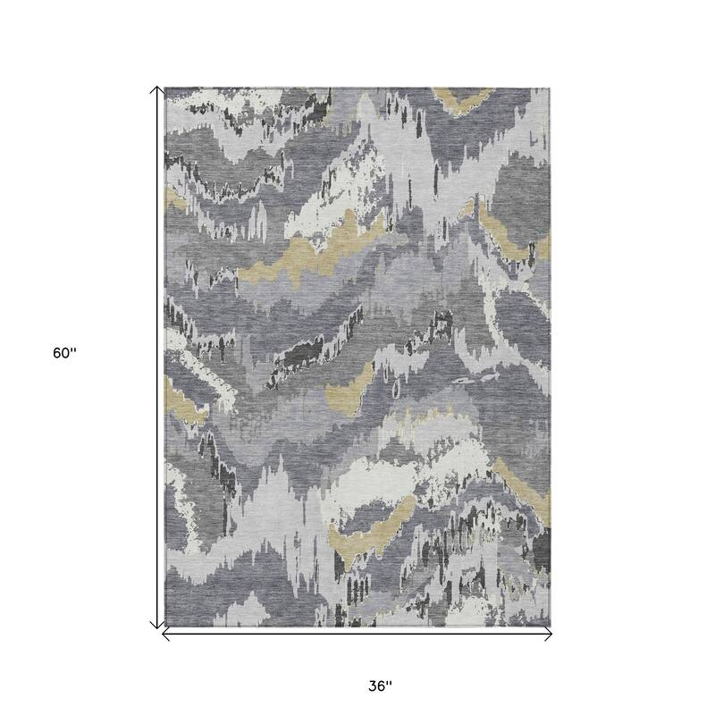 HomeRoots Abstract Transitional Rectangle Outdoor Rug