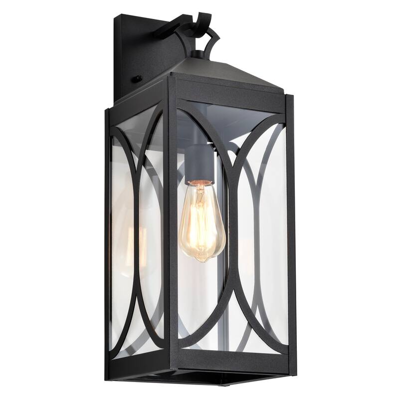 Oaklyn 1 Light Large Wall Lantern Matte Black with Clear Glass